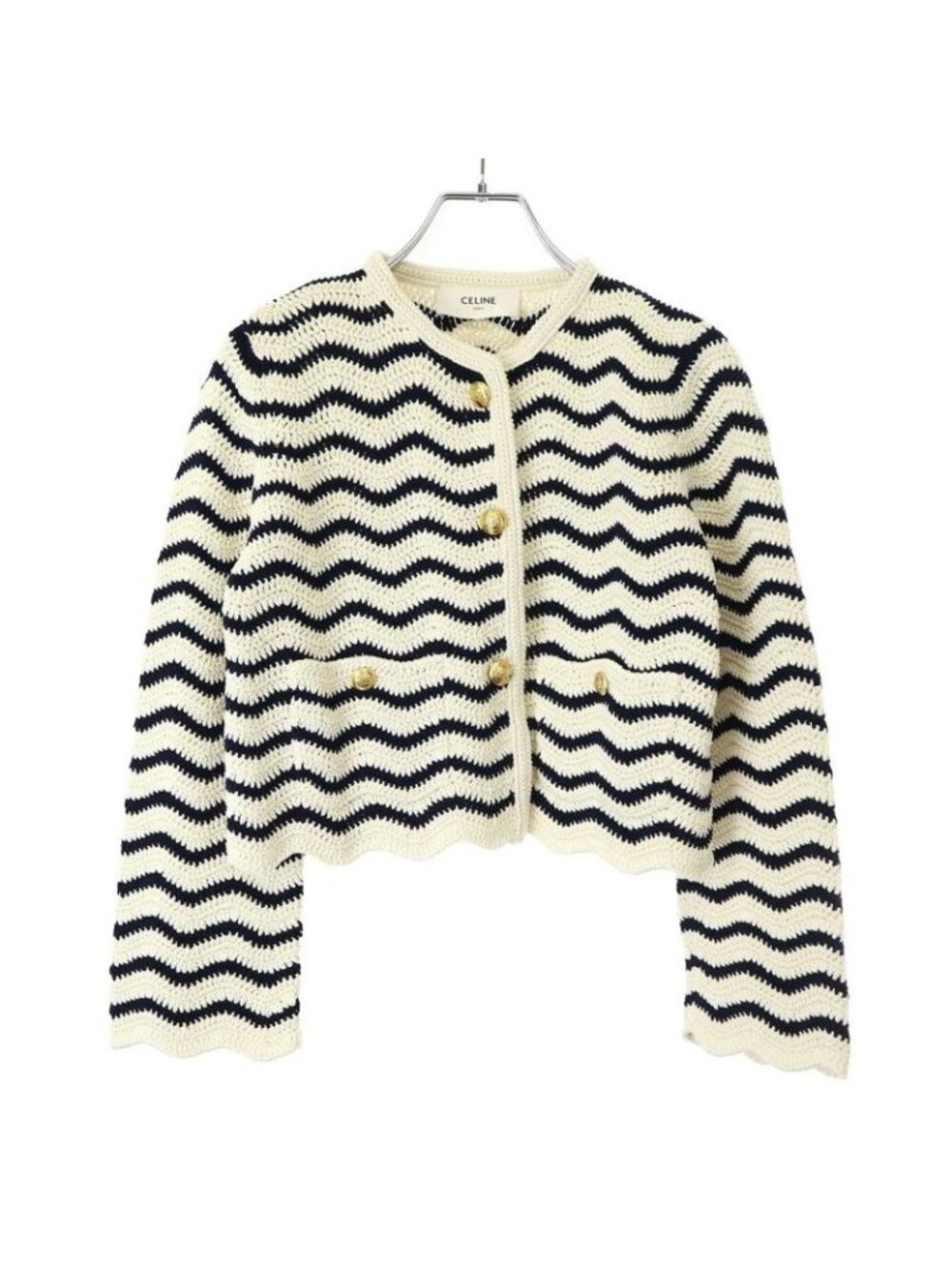 Celine Cardigan Jacket Crochet Cotton and Mini Skirt Set Suit